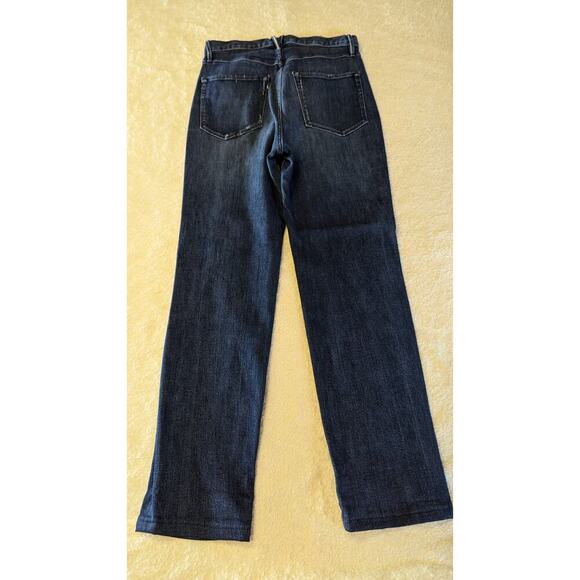 3x1 DENIM NYC Bootcut Whiskering Distress High Waist Dark Wash Jeans Size 27 - Picture 3 of 10